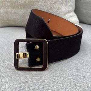 Brave brown poney hair leather belt sz 30